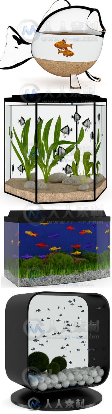 水族馆鱼缸3D模型合辑 CGAxis Models Volume 24 Aquariums