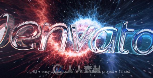 宇宙爆炸Logo演绎动画AE模板 Videohive Glass Logo 9084780