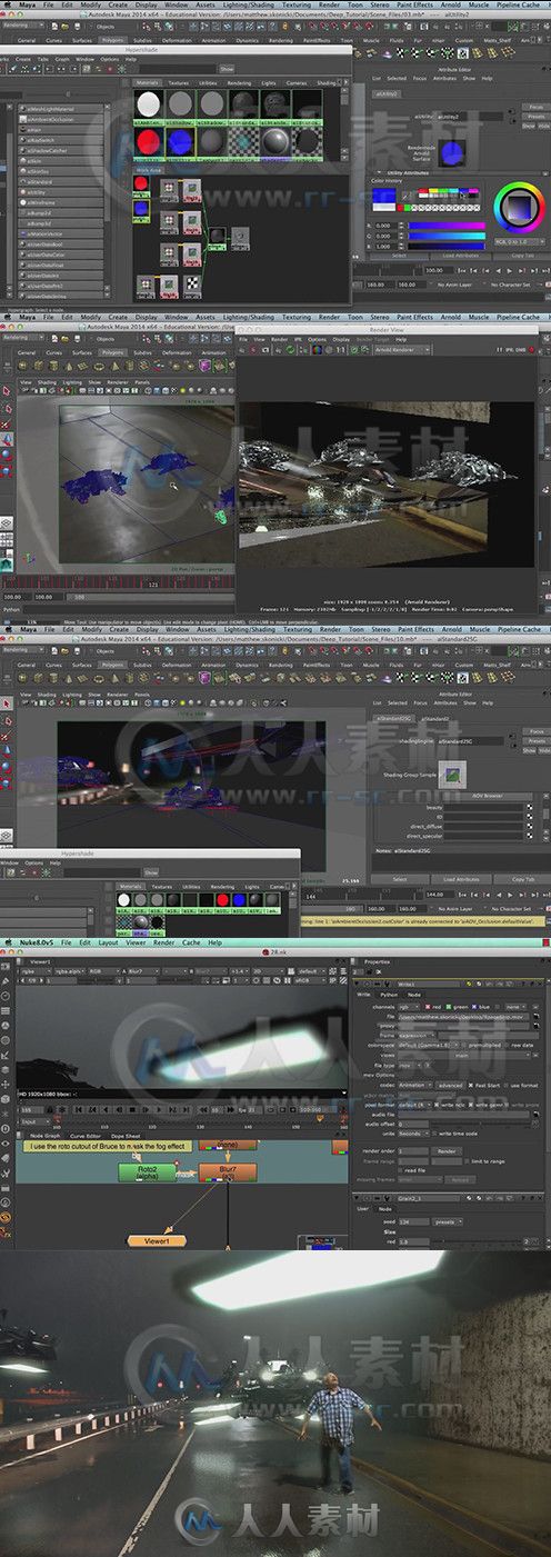 NUKE与Arnold外星人入侵特效制作视频教程 Digital-Tutors Deep Compositing an Ali...