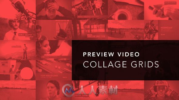 多图拼图预览展示动画AE模板 Videohive Preview Video Screen Collage Grids 873722