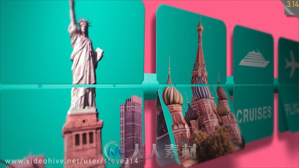 实用旅游服务揭示版动画AE模板 Videohive Travel Agency Travel Services Intro 86...