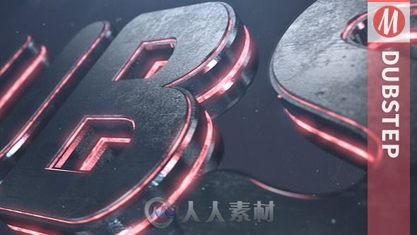 三维质感巨幕Logo演绎动画AE模板 Videohive Dubstep Element 3D Logo Reveal 9286278