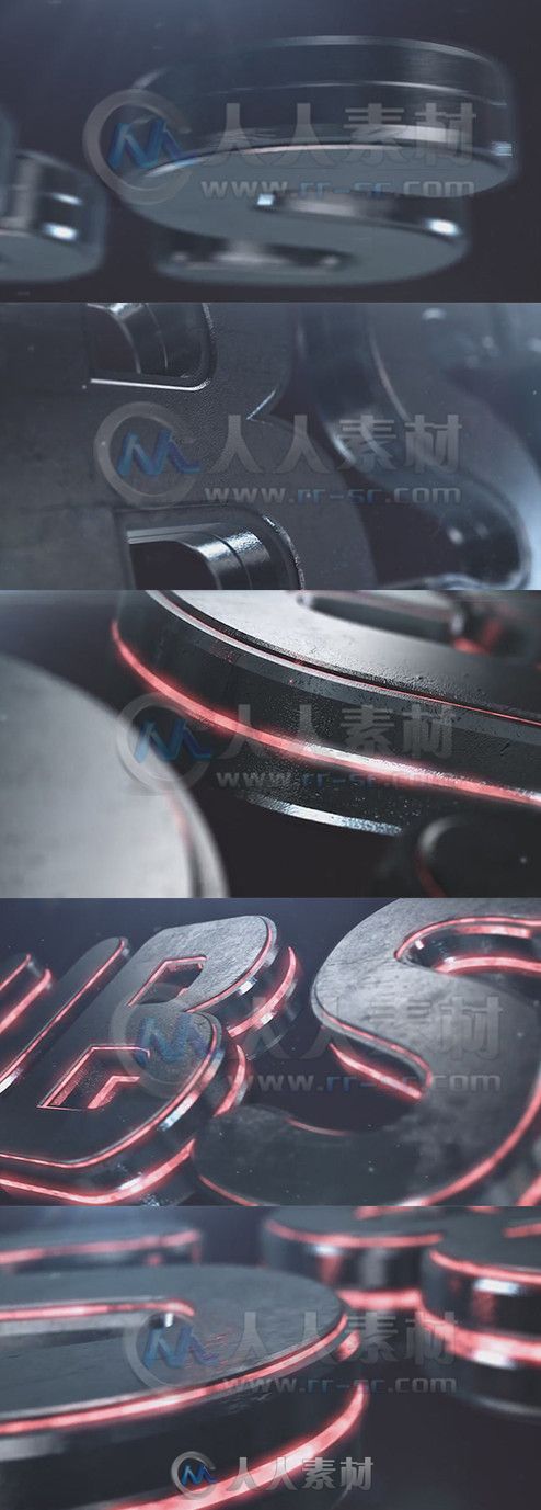 三维质感巨幕Logo演绎动画AE模板 Videohive Dubstep Element 3D Logo Reveal 9286278