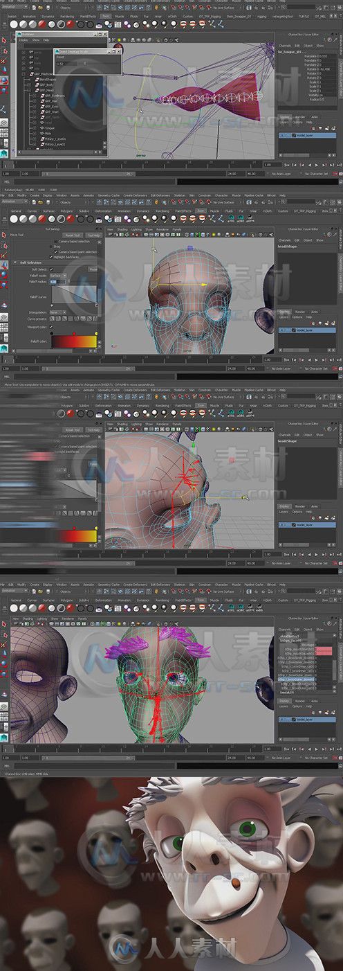 Maya面部动画高级技巧视频教程 Digital-Tutors Blend Shape-Based Facial Rigging ...