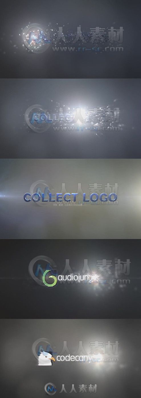 碎片变形Logo演绎动画AE模板 Videohive Collect logo 9203614