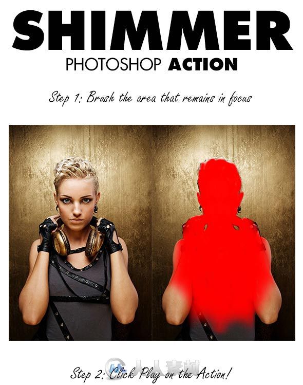 超炫斑点光晕特效PS动作Graphicriver-Shimmer-Photoshop-Action-9277291