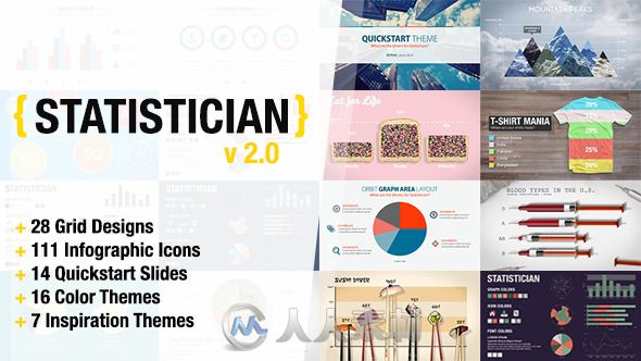 大型信息图形动画包AE模板 Videohive Statistician Massive Info Graphics Kit 792...