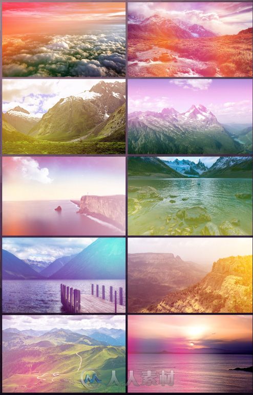 唯美漏光特效PS动作creativemarket-20 Light-Leak- Actions 103880