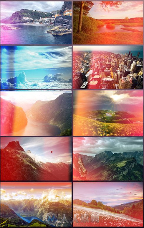 唯美漏光特效PS动作creativemarket-20 Light-Leak- Actions 103880