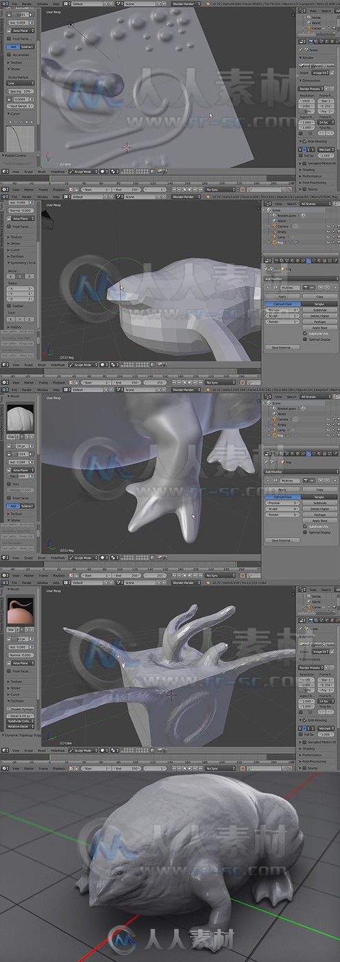 Blender雕刻艺术工作流程视频教程 Digital-Tutors Sculpting Workflows in Blender