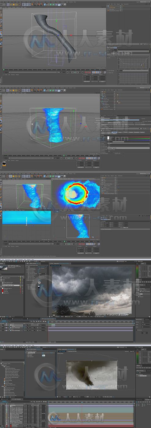 C4D龙卷风特效制作视频教程第二季 Helloluxx VFX Cinema 4D Training Volume 2 Kil...