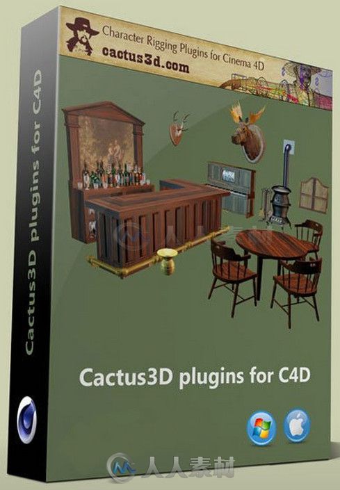 Cactus3D Complete角色骨骼控制C4D插件 Cactus3D Complete for Cinema4D R15-R16 M...