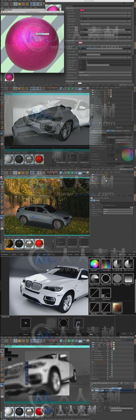 C4D中Vray汽车可视化渲染训练视频教程 Envy Automotive Visualization with VRay f...