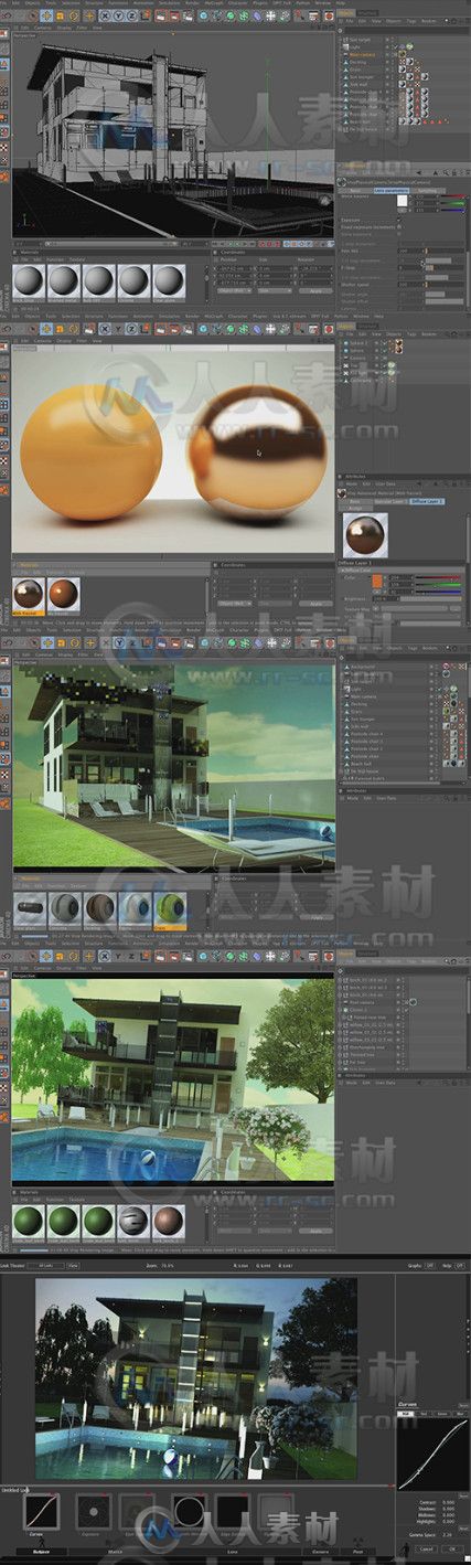 C4D中Vray室外建筑场景渲染动画视频教程 ENVY VRay Exteriors for Cinema 4D From ...