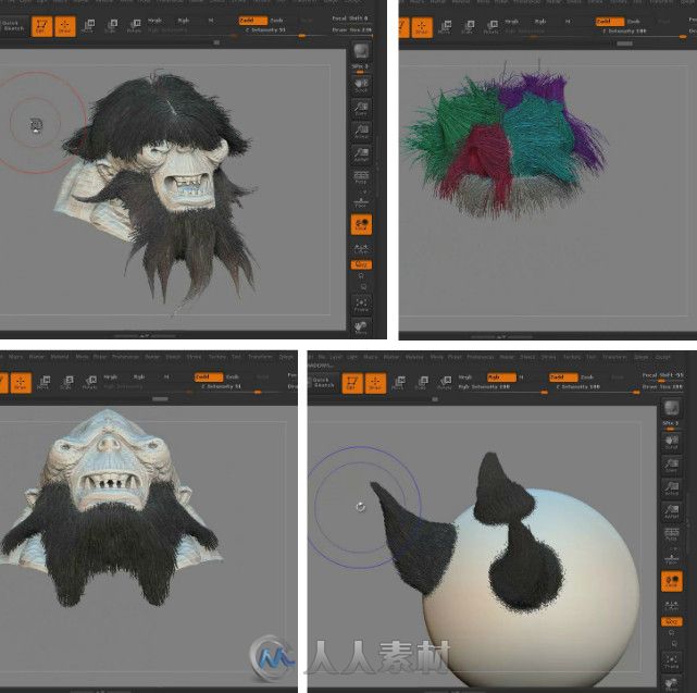 ZBrush角色毛发制作训练视频教程第一季 3DMotive Introduction to Fibremesh in ZB...