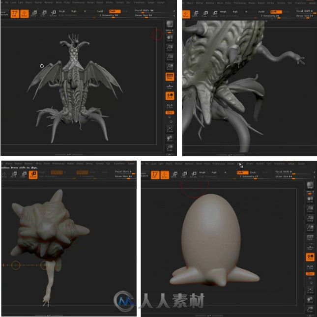 ZBrush外星长老雕刻艺术训练视频教程第一季 3DMotive Monster Sculpting Series El...