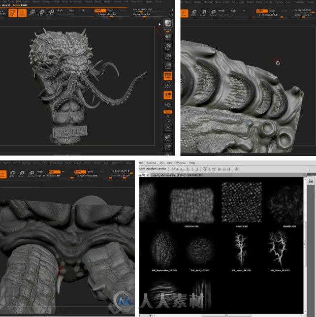 Zbrush怪物造型雕刻艺术视频教程第三季 3DMotive Monster Sculpt Tsathoggua Volume 3