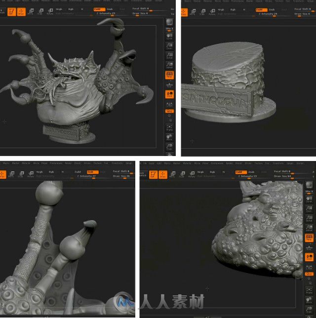 Zbrush怪物造型雕刻艺术视频教程第四季 3DMotive Monster Sculpt Tsathoggua Volume 4