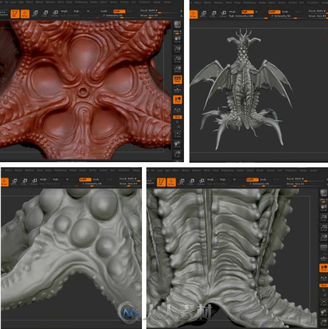 ZBrush外星长老雕刻艺术训练视频教程第二季 3DMotive Monster Sculpting Series El...