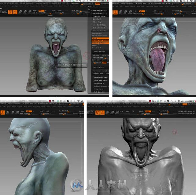 ZBrush恐怖生物雕刻制作视频教程第二季 CGcircuit Designing a Scary Creature 2