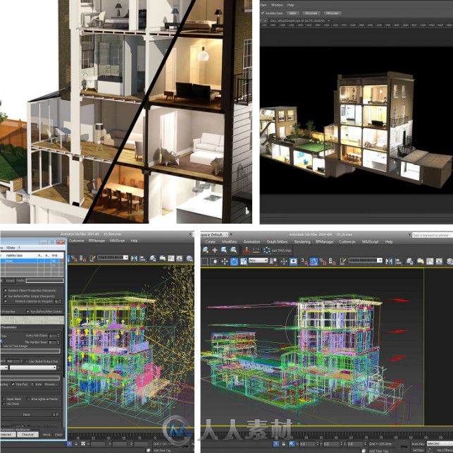 3dsMax与V-Ray建筑白天黑夜照明渲染训练视频教程