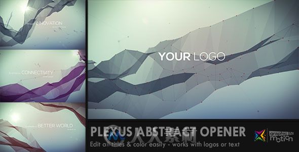 抽象波纹展示动画AE模板 Videohive Plexus Abstract Opener 9220731