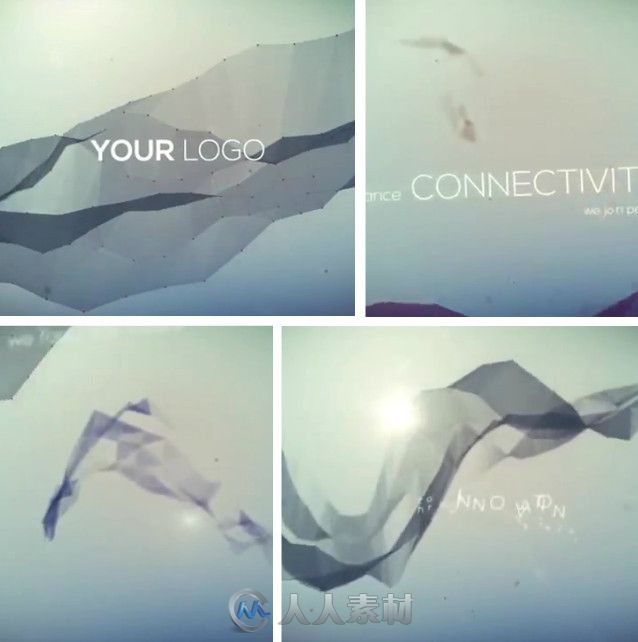 抽象波纹展示动画AE模板 Videohive Plexus Abstract Opener 9220731