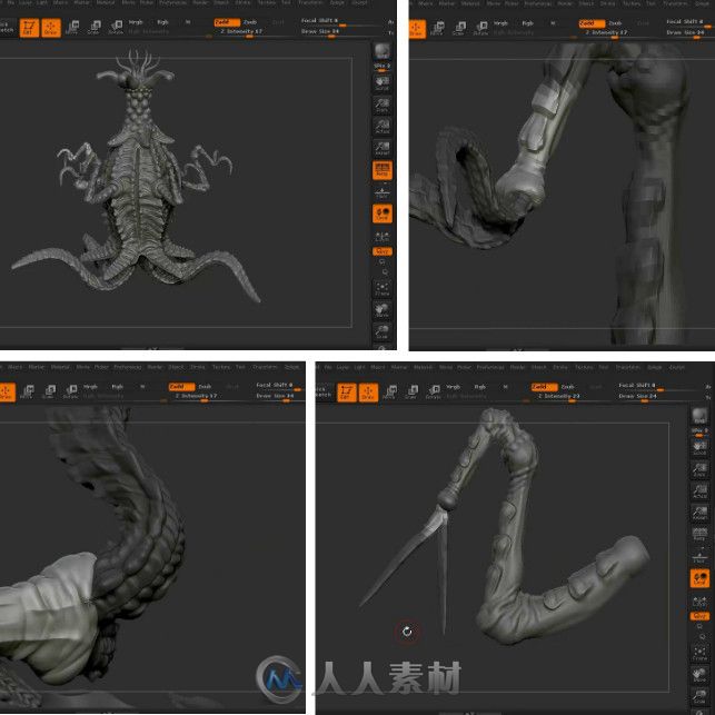 ZBrush外星长老雕刻艺术训练视频教程第三季 3DMotive Monster Sculpting Series El...