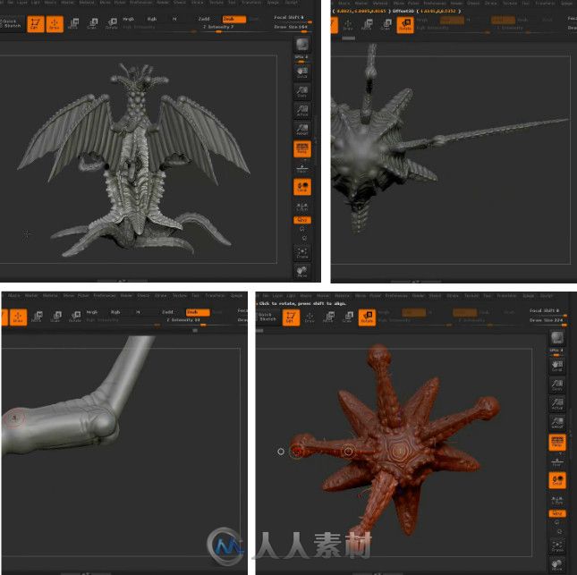 ZBrush外星长老雕刻艺术训练视频教程第四季 3DMotive Monster Sculpting Series El...