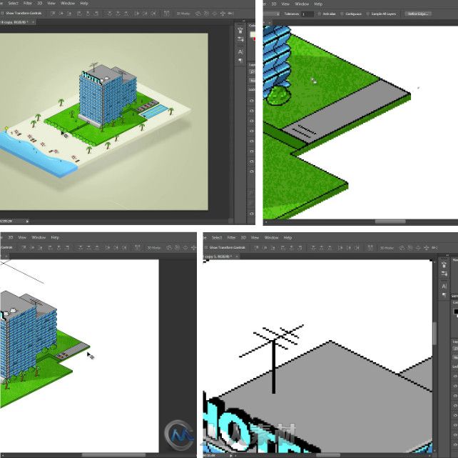 PS像素卡通风格制作训练视频教程 Tutsplus Creating Isometric Pixel Art