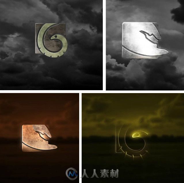 10组史诗级震撼Logo演绎动画AE模板 Videohive 10 Cinematic Logos 10574860