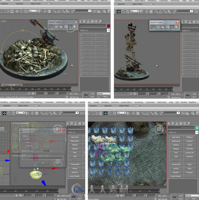 3dsMax骨架物理坠落动画视频教程 3DMotive Physics Pile In 3ds Max