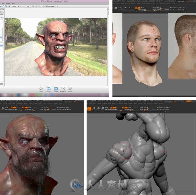 ZBrush 4R7全面核心训练视频教程 The Gnomon Workshop Introduction to ZBrush 4R7