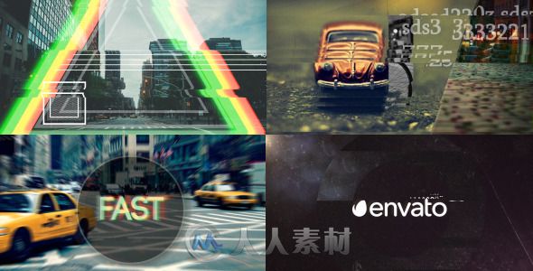 快速糟乱展示动画AE模板 Videohive Fast Glitch Logo Opener 10666673