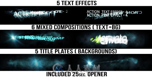 闪电标题演绎动画AE模板 Videohive Action Titles 5499178