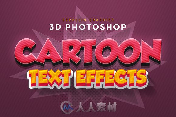 可爱卡通文字特效PSD模板 Creativemarket Cartoon Text Effects 240554