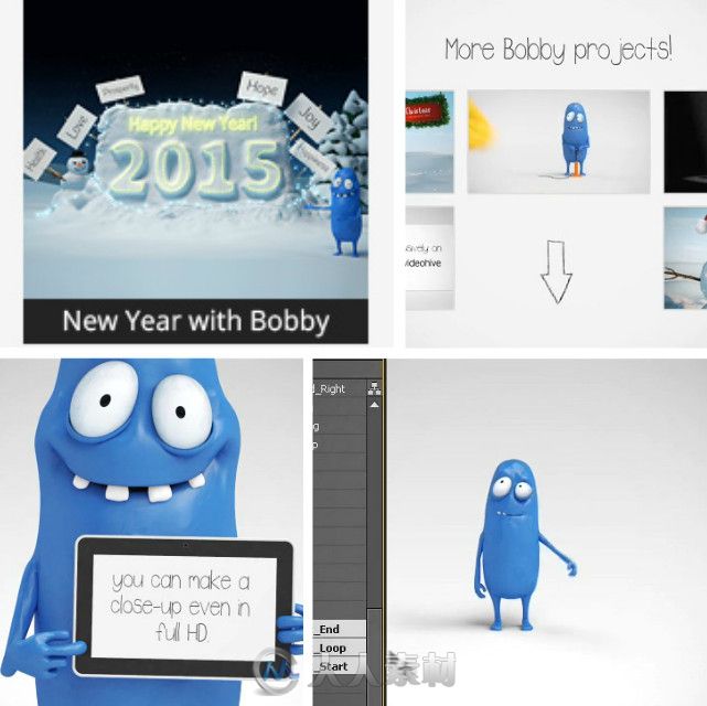 鲍比卡通角色动画包AE模板 Videohive Bobby Character Animation DIY Pack 8909239