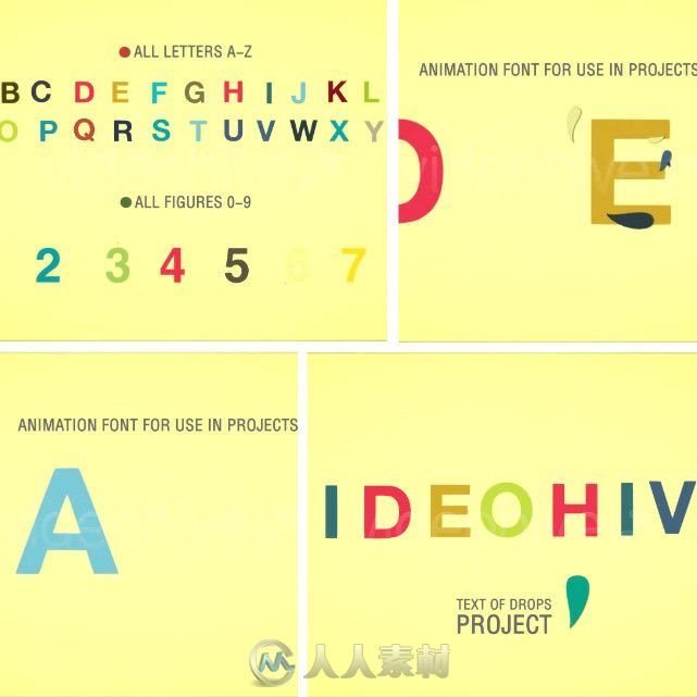 经典实用字体动画AE模板 Videohive Animated Font Drops 5695079