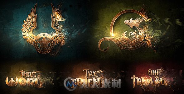 超炫史诗级电影游戏Logo演绎动画AE模板 Videohive Inspired For Adventure 11073175