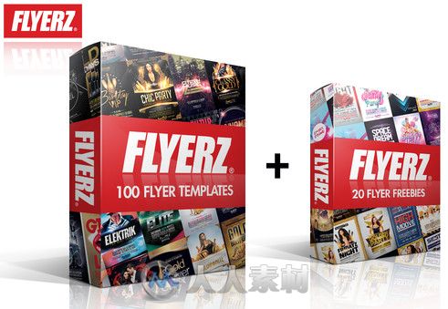 100组超级海报PS模板合辑 Creativemarket 100 FLYERS BUNDLE + 20 FREEBIES 251252