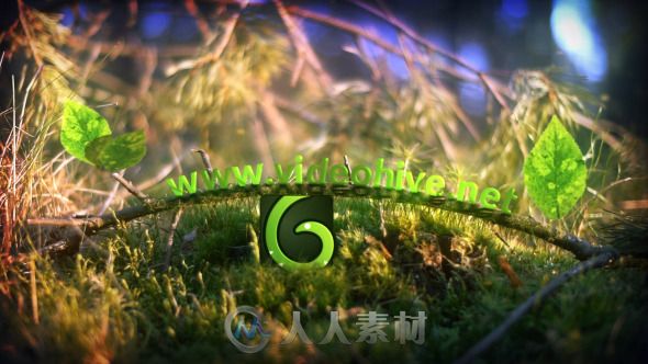 唯美万物复苏Logo演绎动画AE模板 Videohive Spring Leaves Logo 10984145