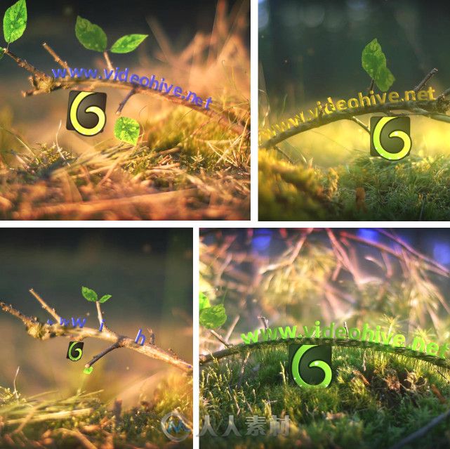 唯美万物复苏Logo演绎动画AE模板 Videohive Spring Leaves Logo 10984145