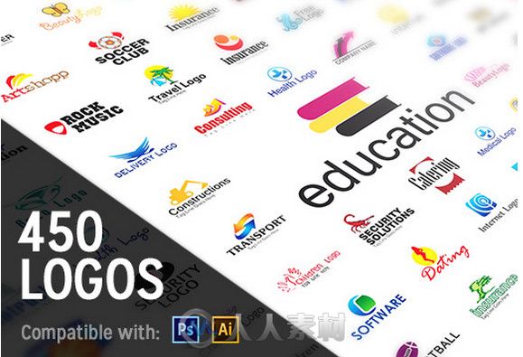 450组专业级Logo标识AI与PS模板合辑 450+ Professional Logo Templates in Ai and ...