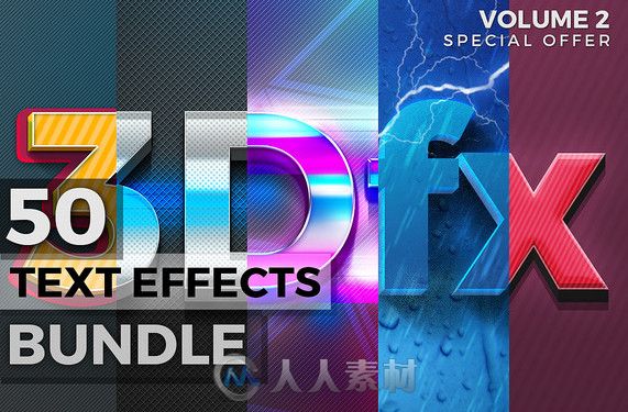 50组超级字体特效PSD模板合辑 Creativemarket 50 Text Effects Bundle 272574