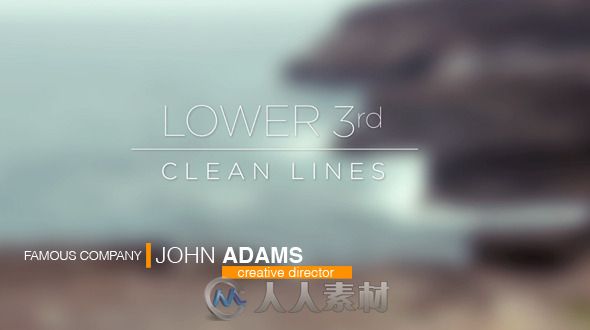 简洁下横栏字幕动画AE模板 VideoHive Lower 3rds Clean Lines 11229870