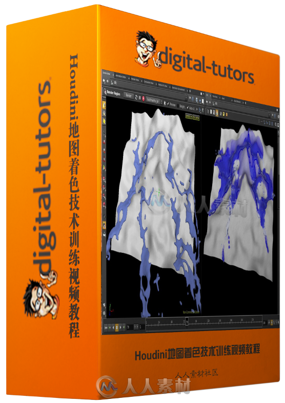 Houdini地图着色技术训练视频教程 Digital-Tutors Creating a Dynamic Wet Map Sha...