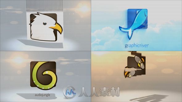 4组短小精悍Logo演绎动画AE模板 Videohive Simple Logo Reveal Pack 10502733