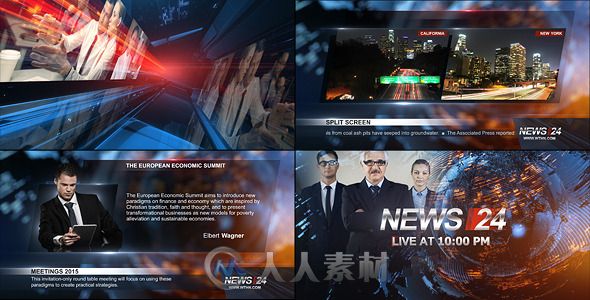 新闻24小时电视包装动画AE模板 Videohive Broadcast Design News 24 Package 11719046