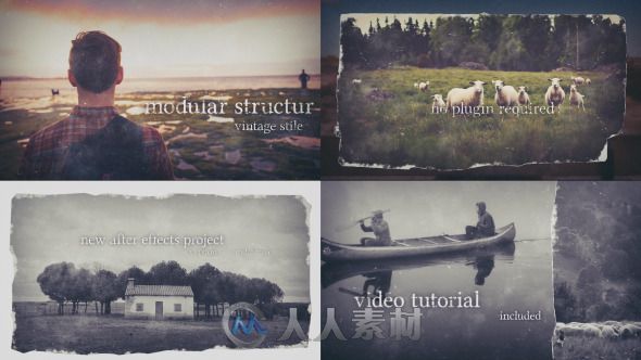 复古故事展示动画AE模板 Videohive Epic Titles Vintage Opener 12516130