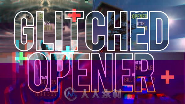 完美展示片头动画AE模板 Videohive Glitch Opener 12842089